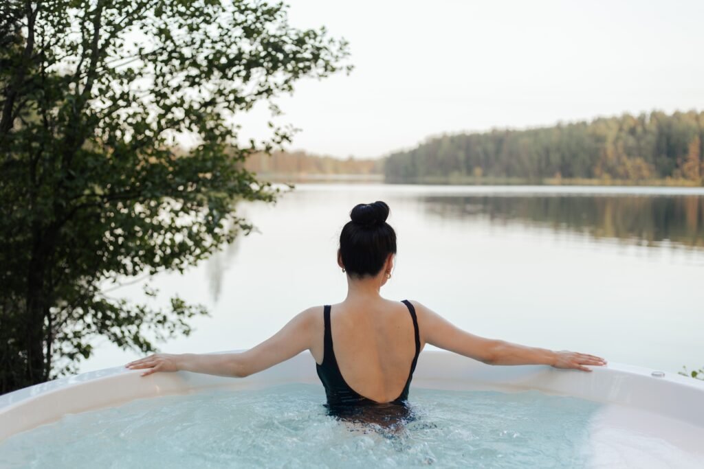 Hot Bath IIn Japanese Concept Of Ikigai 