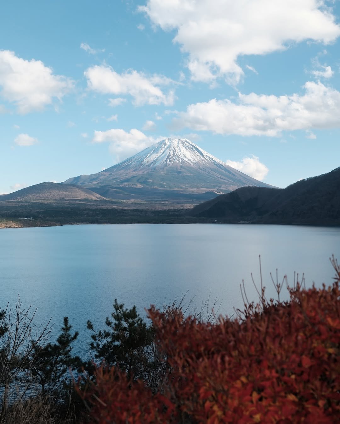 Lake Shōji wit a view of Mount Fuji