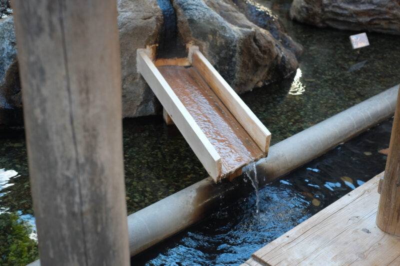 The foot bath  located at the Nabana no Sato flower park in Mie.