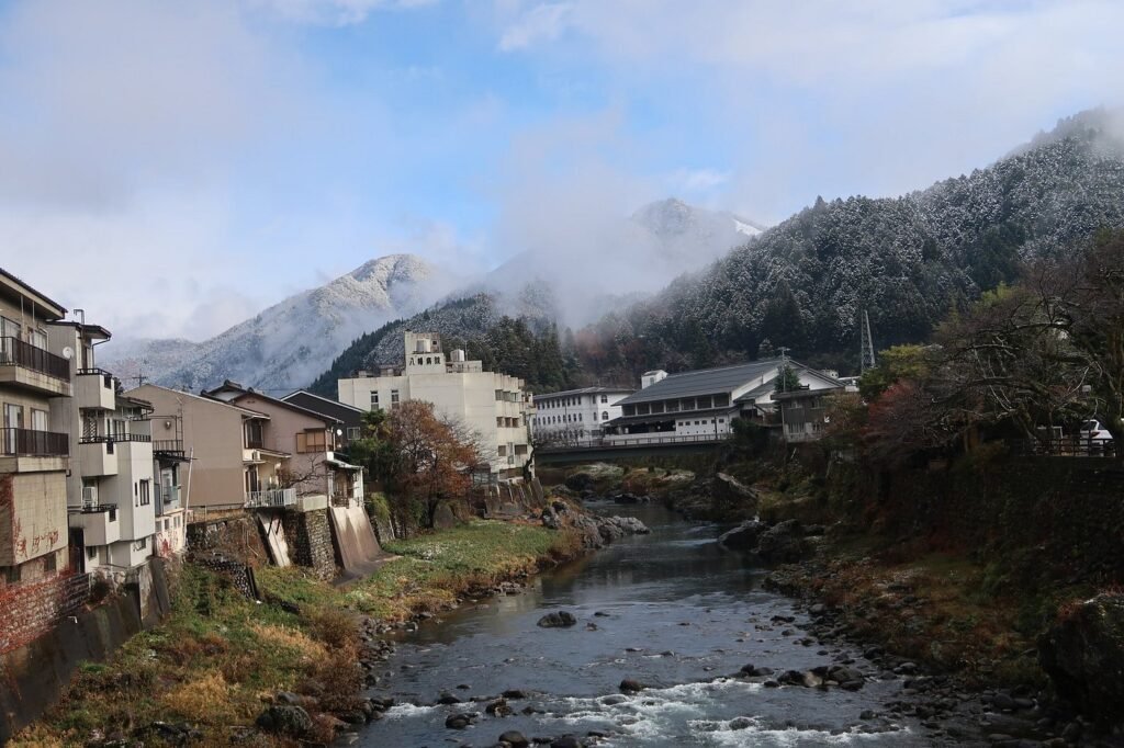 The village of Gujo Hachiman in summer.