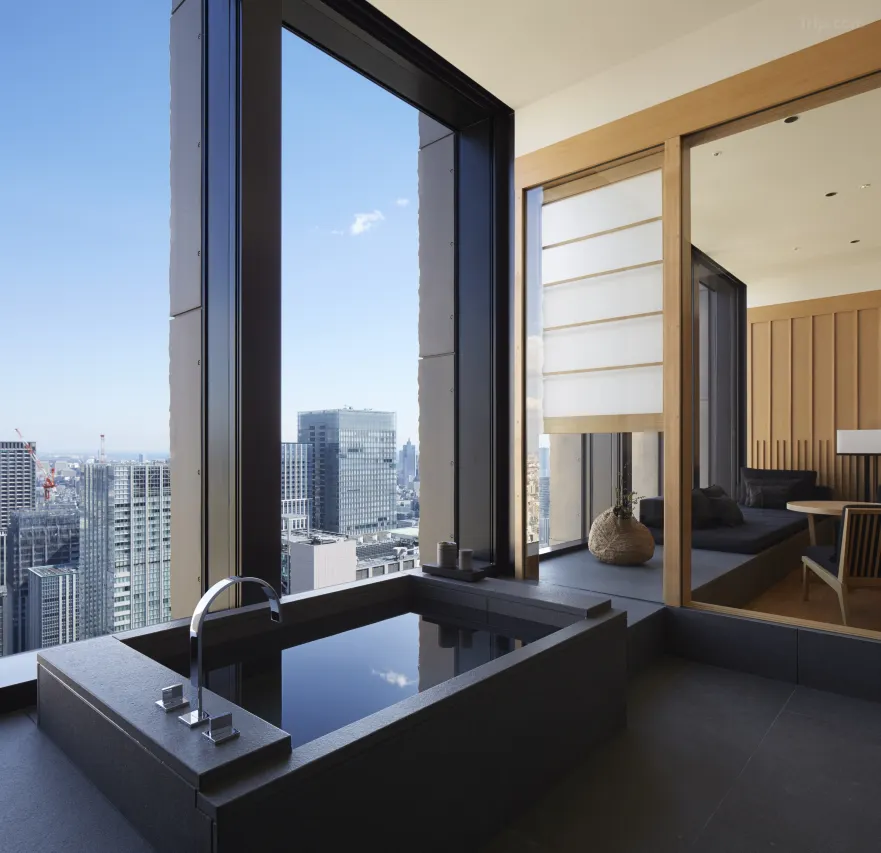 Best Luxury Hotels in Japan (2026): Top 9 Stunning Stays for an Unforgettable Trip 19 Aman Tokyo minimalist luxury room with skyline views and Japanese-inspired design