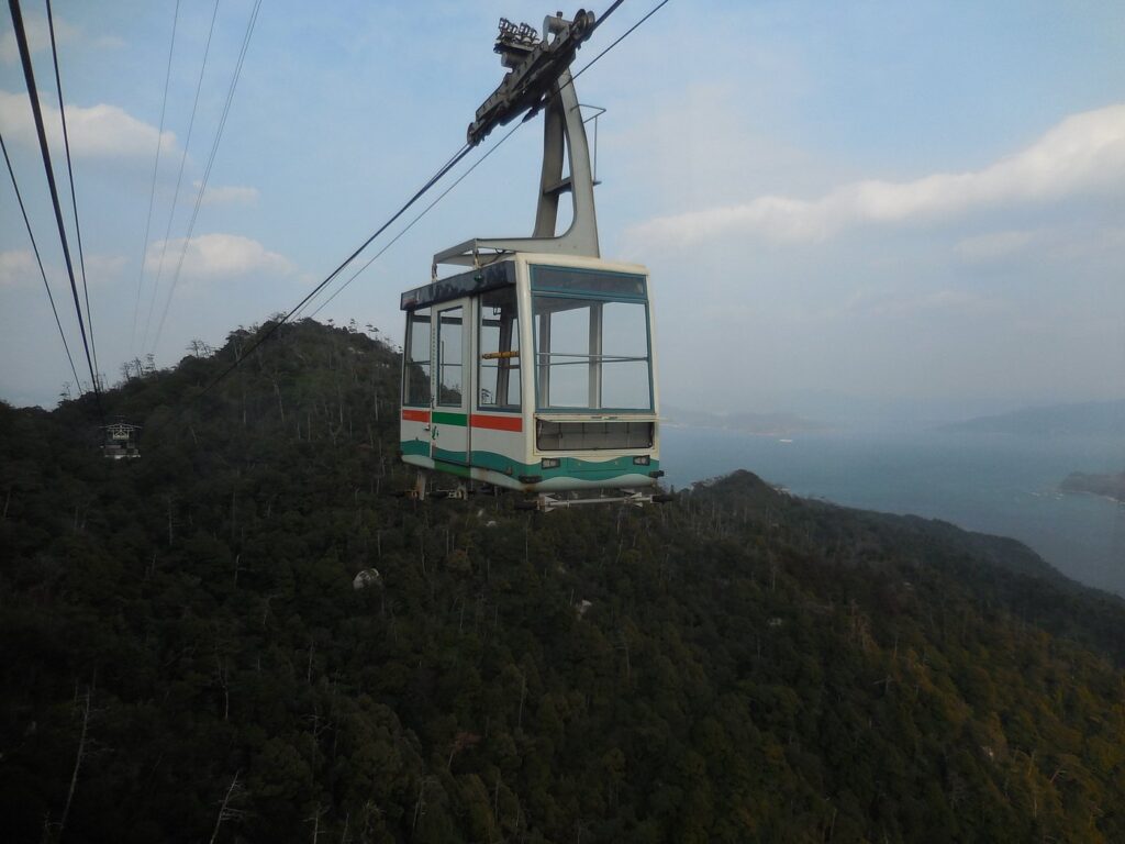 The cable Car in Miyajima Japan