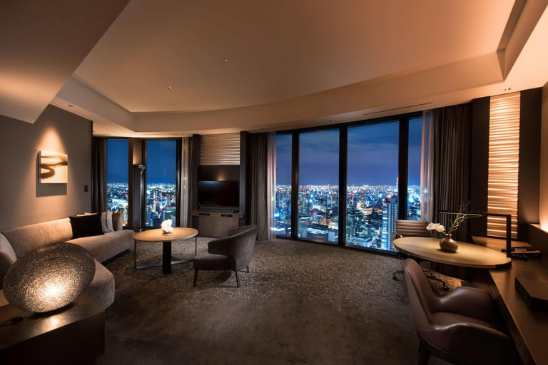 Best Luxury Hotels in Osaka (2026): For A High-End City Break 10 Conrad Osaka luxury hotel room with panoramic skyline views