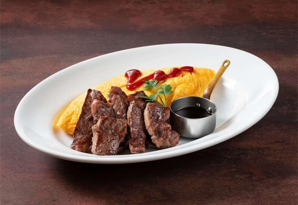 Where To Eat At Tokyo Station (2026): 20 Best Lunch Spots 18 Steak and omelette with sauce