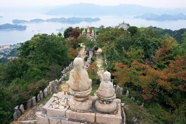 What To Do In Onomichi (2026): 30 Great Sightseeing Spots, Cafes & Parks 19 Stone arhats and Seto Inland Sea views from Shirataki Mountain on Innoshima Island