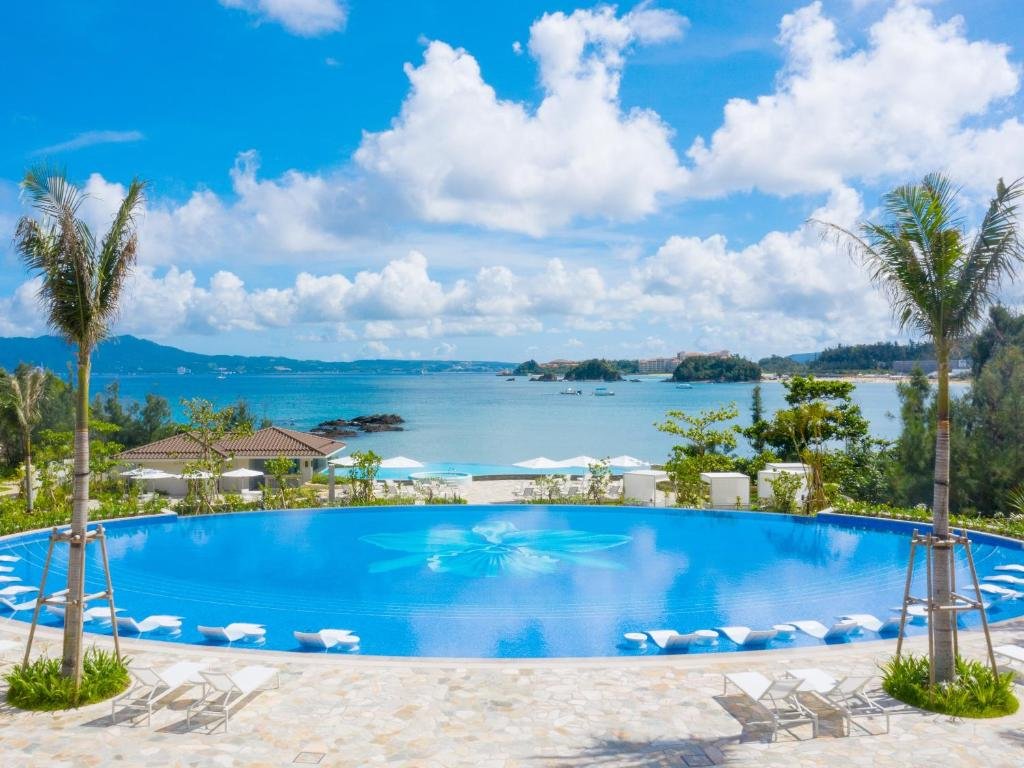 Halekulani Okinawa luxury resort exterior with ocean views