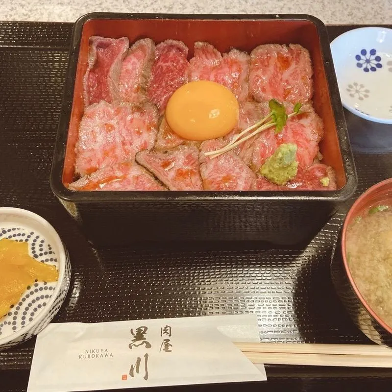 steak rice bowls made with Japanese Black Wagyu beef
