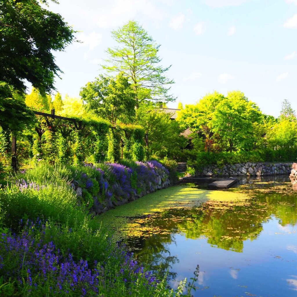Karuizawa Lake Garden with seasonal flowers and romantic scenery