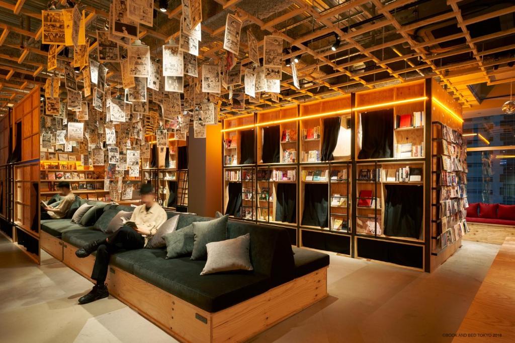 Unique Hotels in Tokyo (2026): 11 Cool, Wonderful, and Unforgettable Places to Stay 9 Book and Bed Tokyo Shinjuku bookshop-style hostel with shelves and sleeping pods