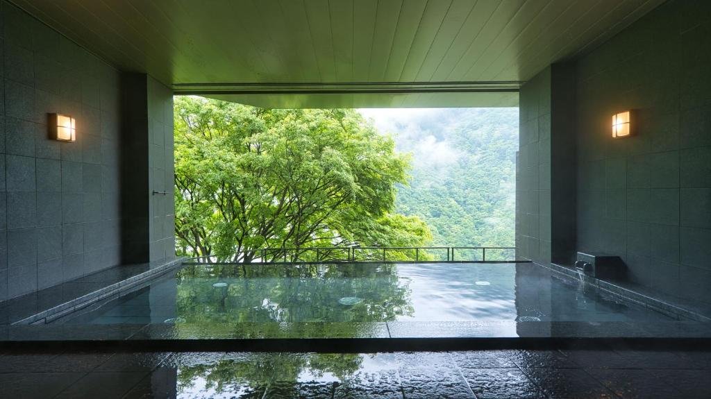 Rotenburo — the open-air bath at Iya Onsen.