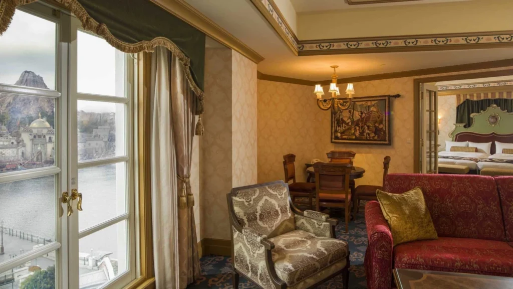 Tokyo DisneySea Hotel Miracosta guest room overlooking Tokyo DisneySea