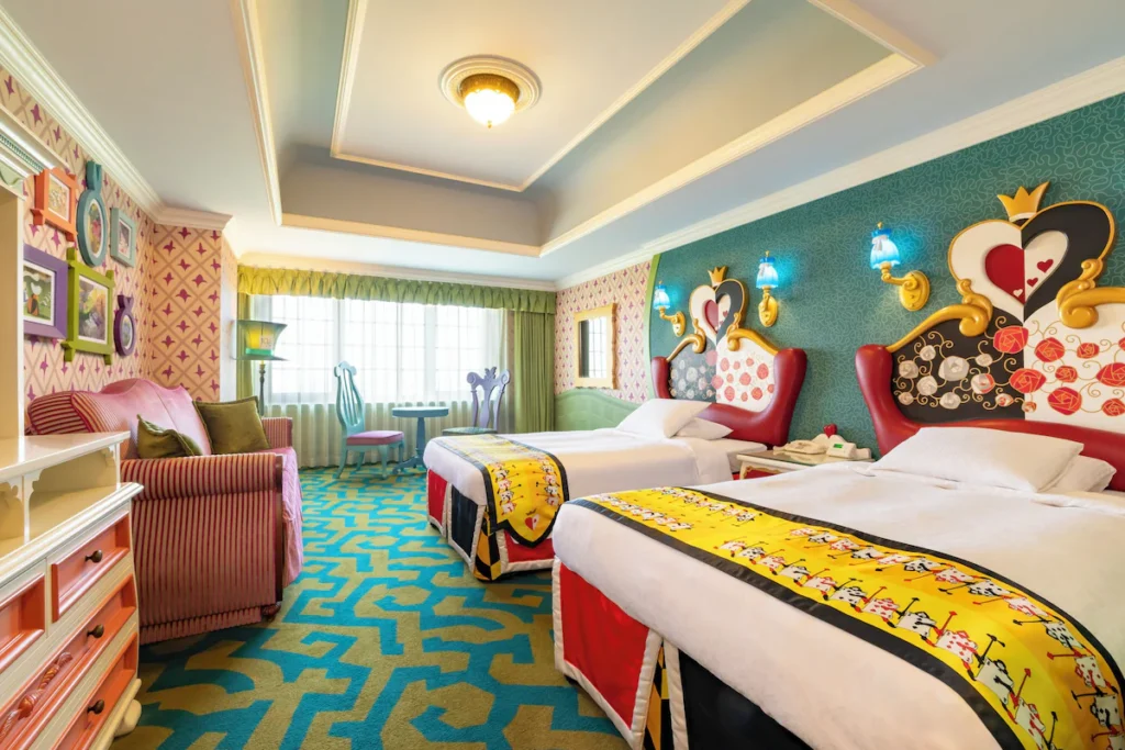 Tokyo Disneyland Hotel themed guest room for families visiting Tokyo Disney Resort