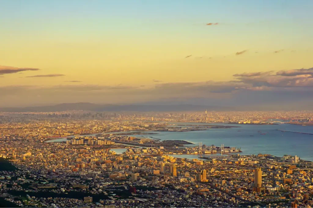 35 Best Things to Do in Kobe (2026): Waterfront Views, Mountain Escapes and Cultural Sights 13 Night panorama of Kobe and Osaka Bay from Kikuseidai on Mount Maya